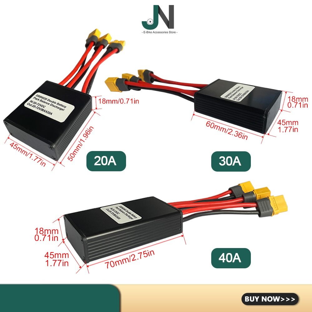 E-bike Discharge Converter Connection Adapter with XT60 Plug 20-72V 20A/30A/40A