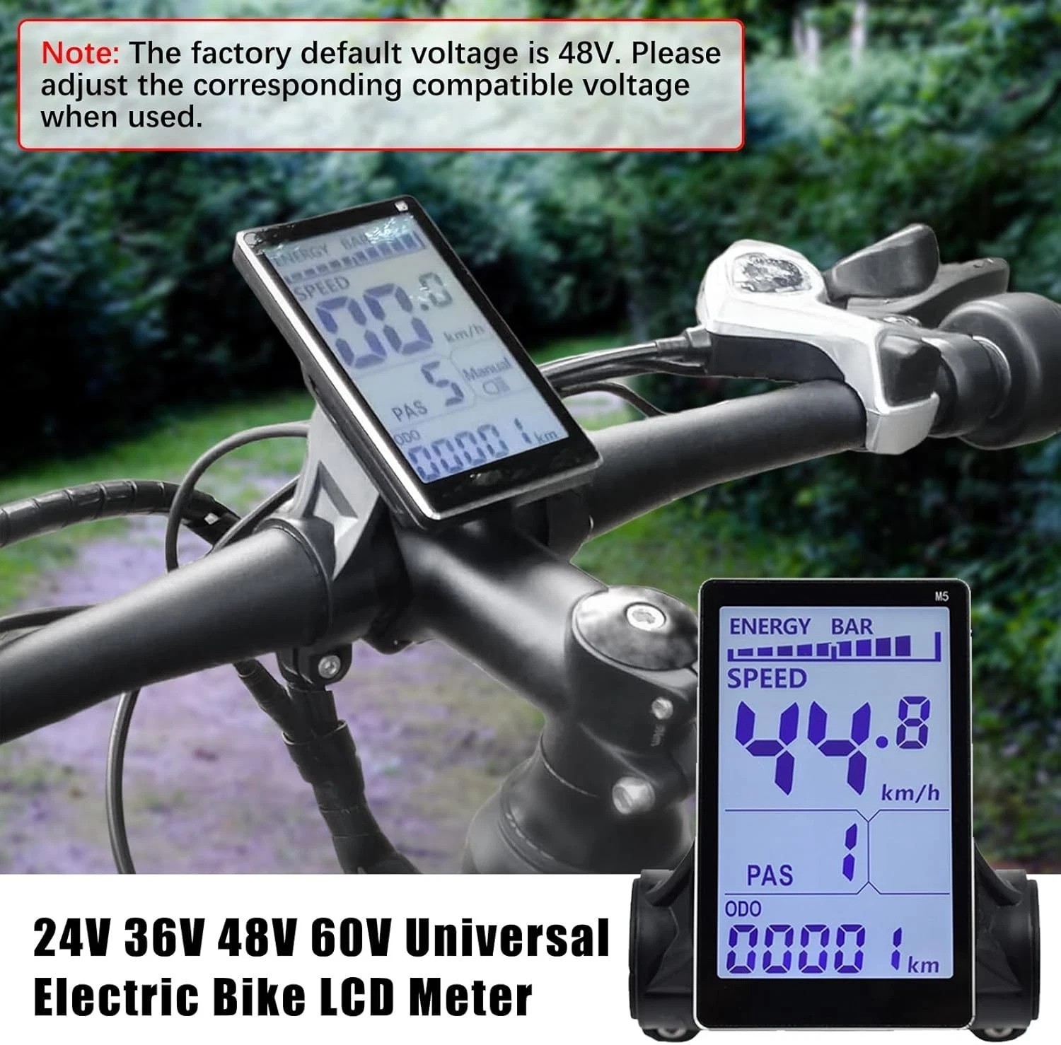 Electric Bike LCD Display, 5 Pin E Scooter M5 Panel Meter Screen with Waterpr…