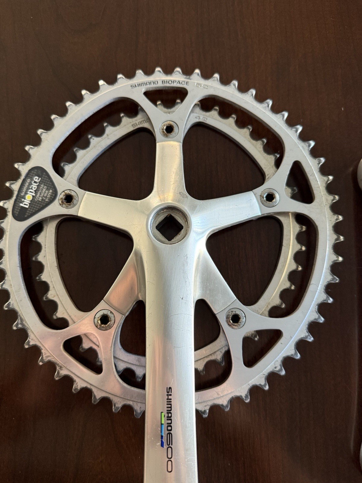 Shimano 600 Tri FC-6400 Vintage Crank Set 170mm 52/42 Biopace Square Taper