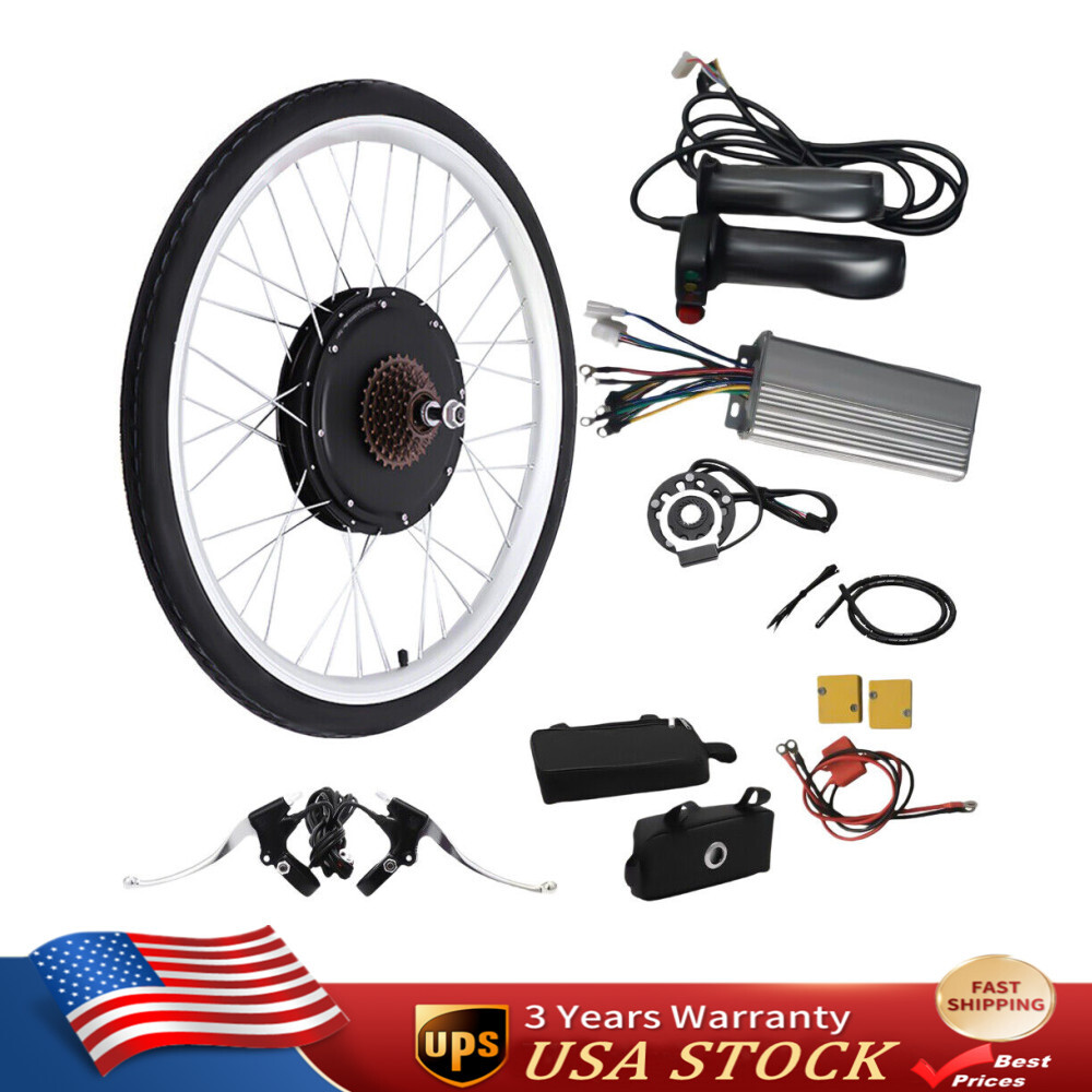 26 In 450rpm Electric Bike Conversion Kit For Rear Wheel With Controller