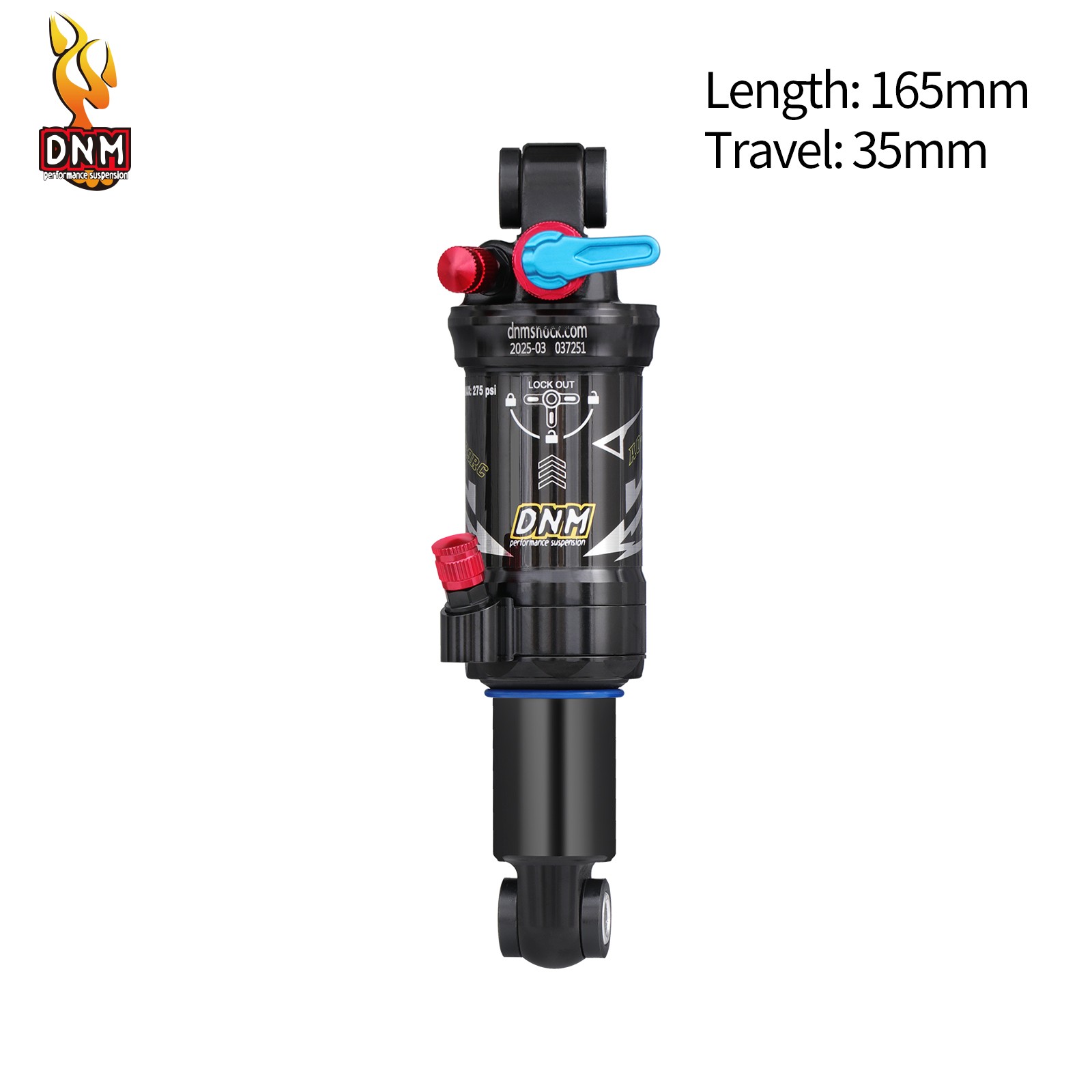 DNM AO39RC Dual Air Rear Shock Mountain Bike Shock 3-Step Lockout 165/190/200mm