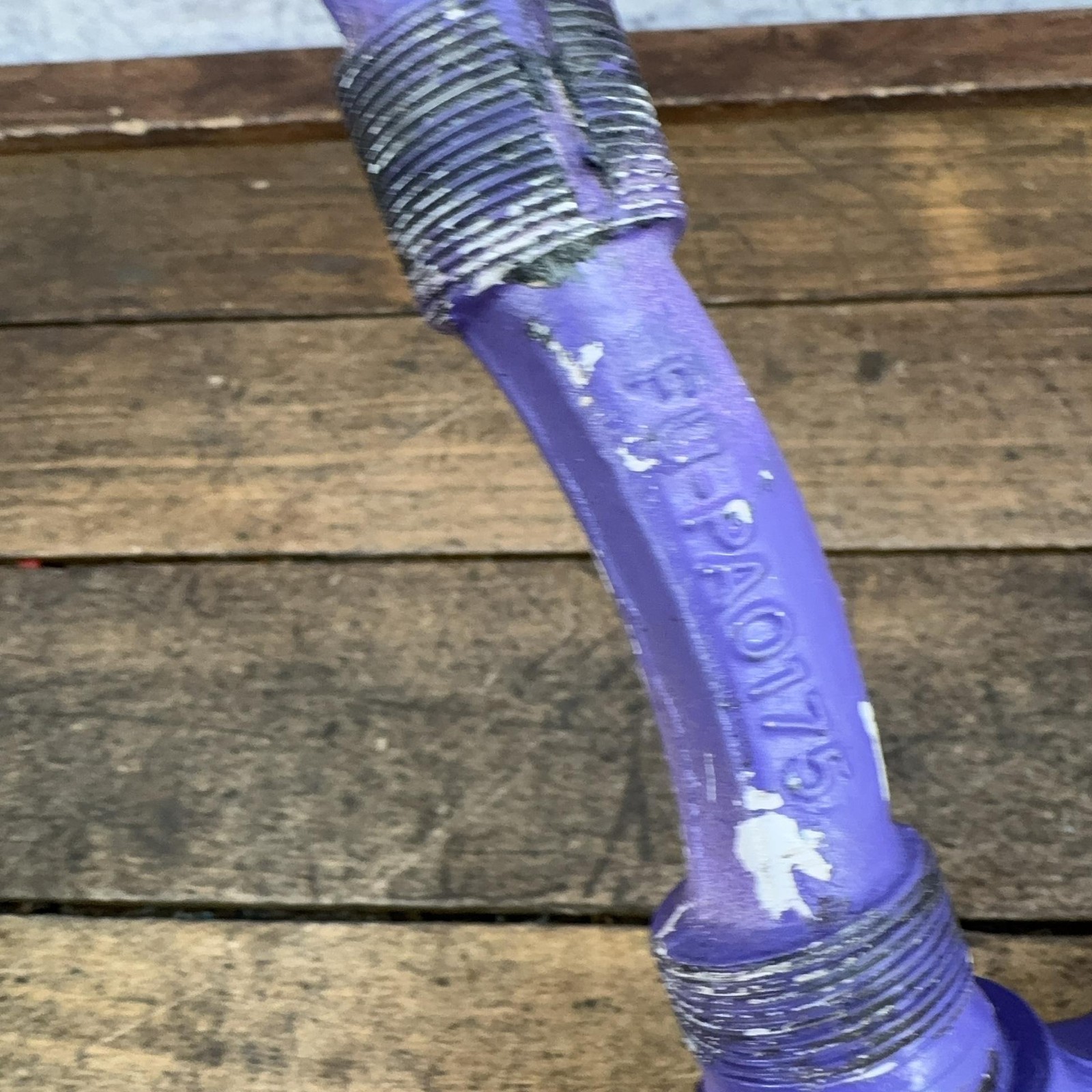 Vintage BMX FReestyle Crank 1pc Old School One Piece Cr-Mo Purple Violet Bent