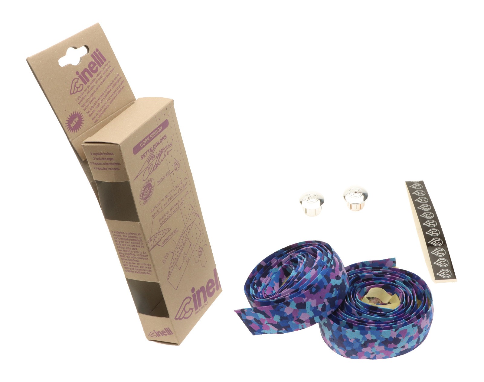 Cinelli Cork Ribbon Handlebar Tape Sette Colors Blue Road Bike NEW NOS NIB