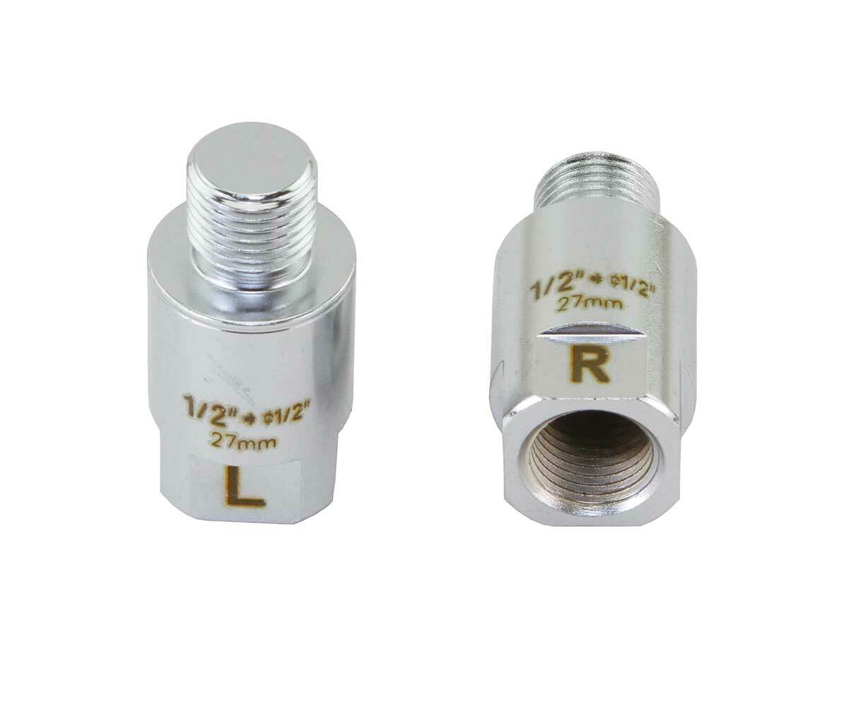 NEW! ORIGINAL BICYCLE PEDALS EXTENDERS 27.5MM 1/2 TO1/2 IN CHROME.BIKE PARTS.