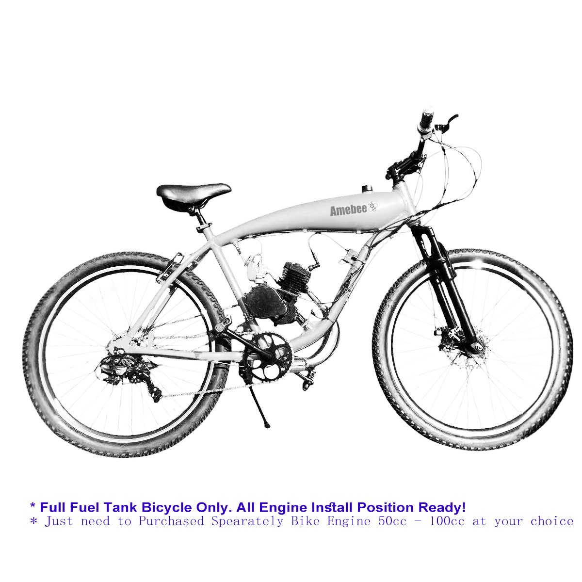 Fuel Tank Frame Integrated 26″ Bicycle with 0.6 Gallon 2.7L Gas Frame Motor Bike