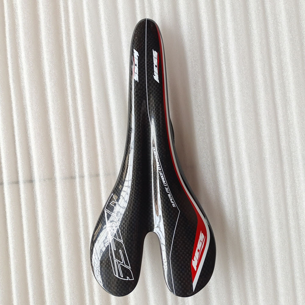 Carbon Bicycle Saddle Ultralight MTB Road 95g NESS Racing Seat Glossy 270*130mm