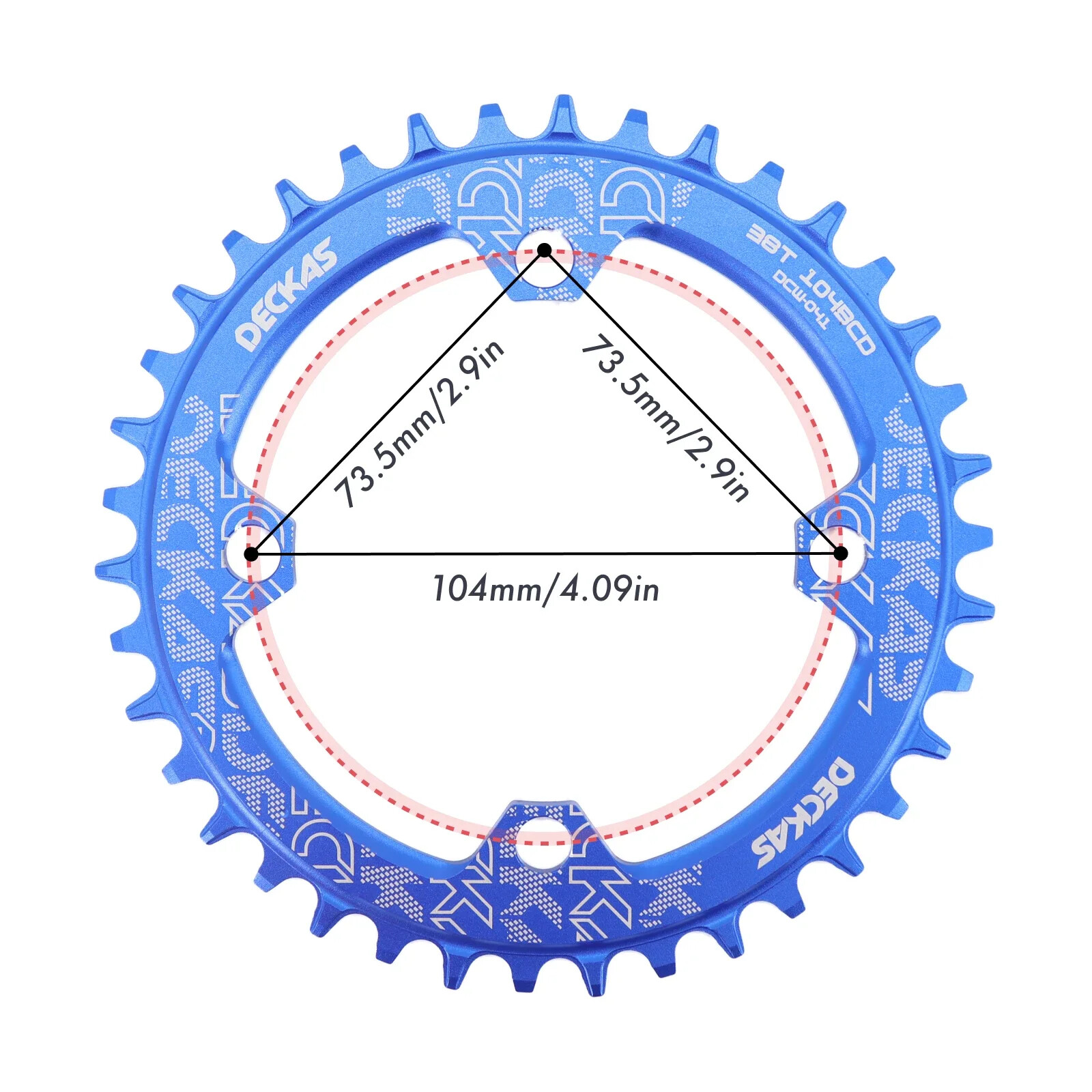 Deckas Bike Chainring Round 104BCD MTB Road Mountain Bicycle Circle 30t to 52t
