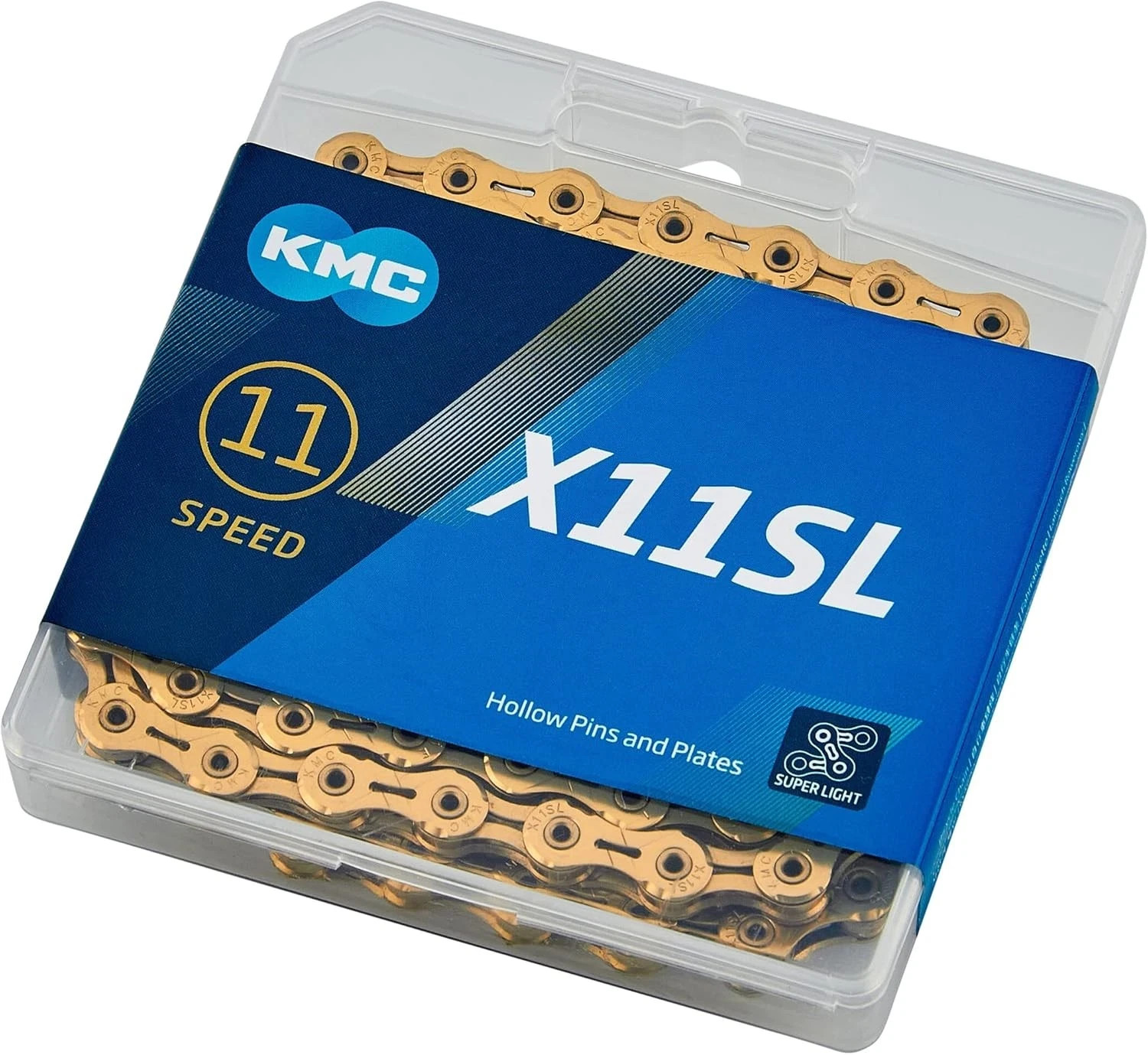 KMC X11SL 11 Speed Chain Bicycle Chain 1/2 x 11/128 inch 118 Gold degreased
