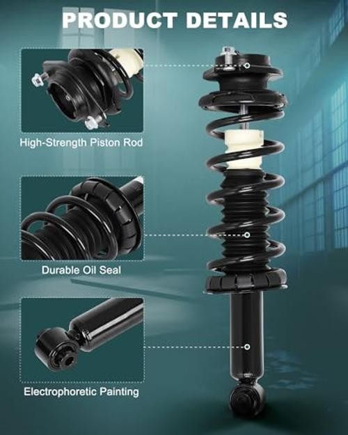 Rear Pair Complete Struts Coil Spring Assembly Shock Absorber Compatible with