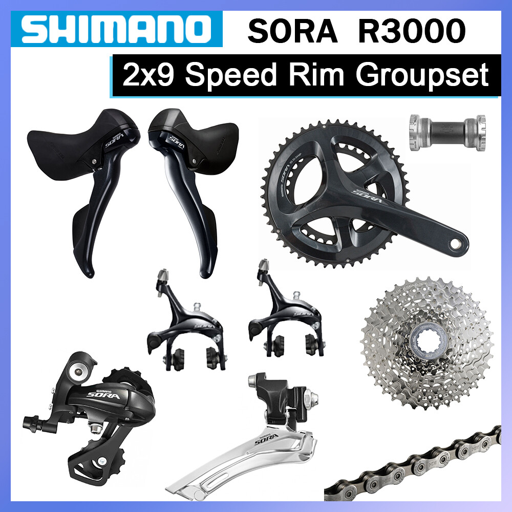 Shimano SORA R3000 Groupset 2×9 Speed Road Bicycle Derailleur Brake Lever Set