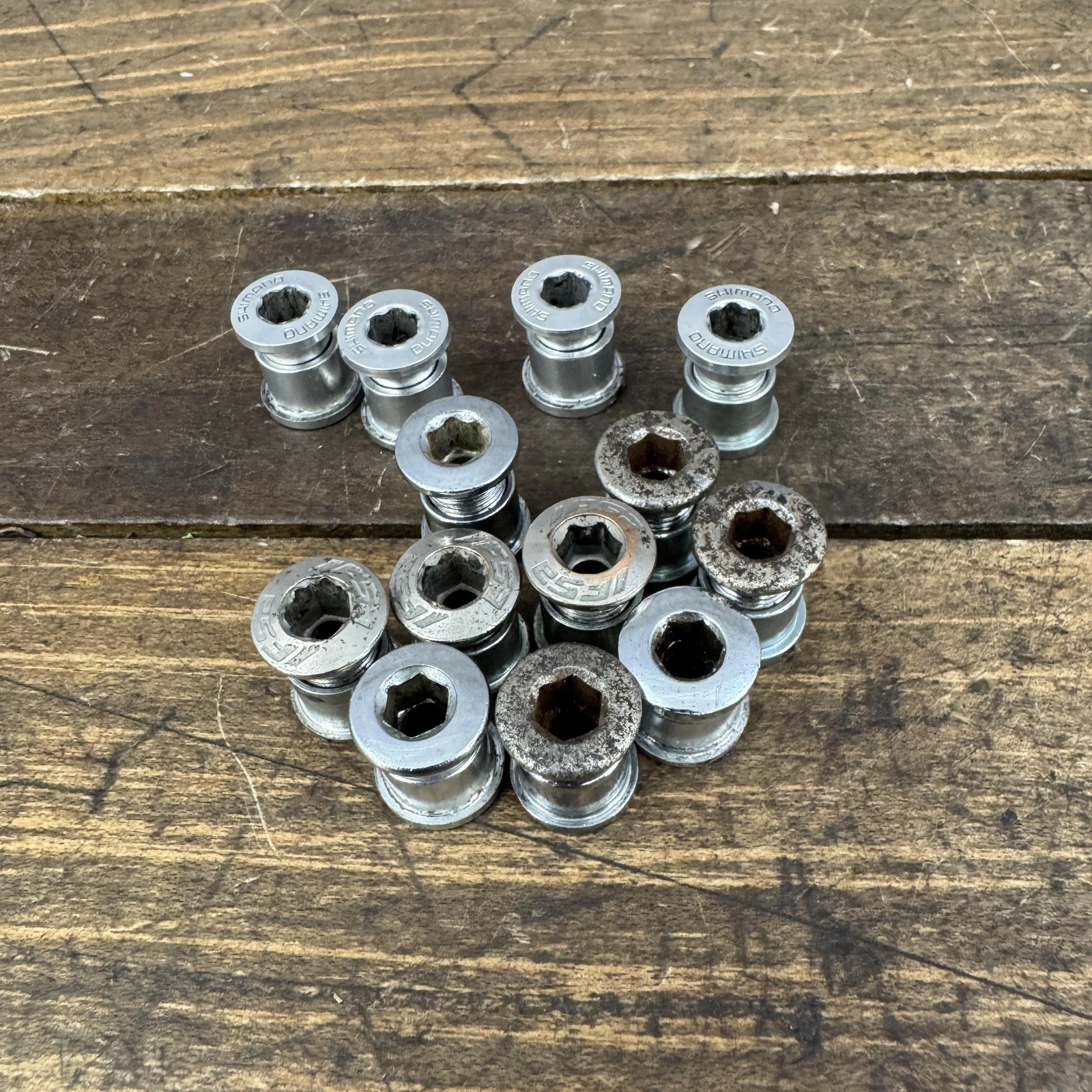 Shimano Dura Ace Chainring Bolts Nuts Mixed Lot FSA Road Bike Silver Drivetrain