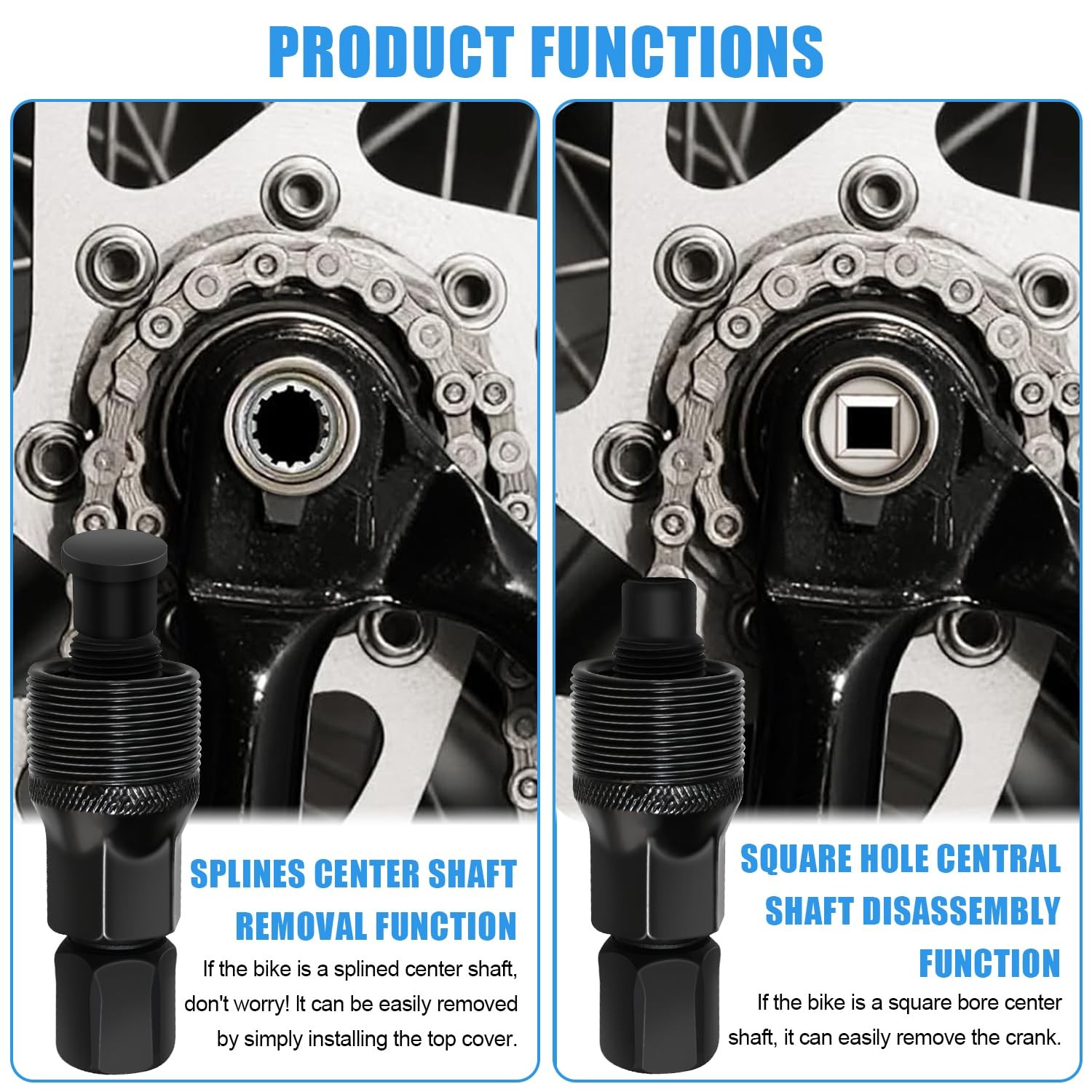 AUUTI 2 Items Bike Crank Puller 2.48″, black