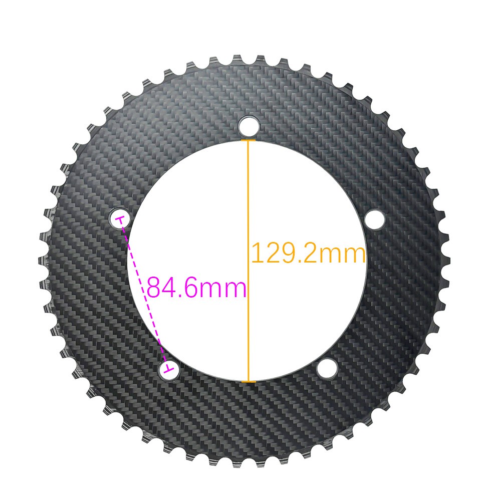 Ultralight Track Bike Carbon Fiber Chainring Fixed Sprocket BCD144 49-64T