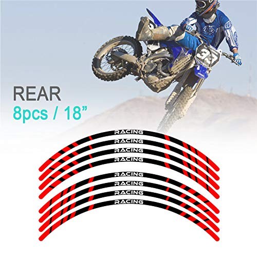MX Bike Rim Tape P02 Decals Stickers Protector 21 18 inch Compatible with Red