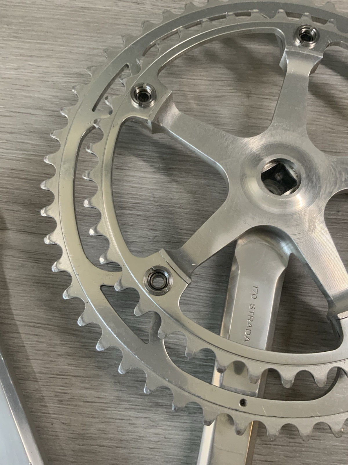 CAMPAGNOLO SUPER RECORD CRANKSET DOUBLE 52-42 TOOTH 170 MM ARMS RECORD CAPS