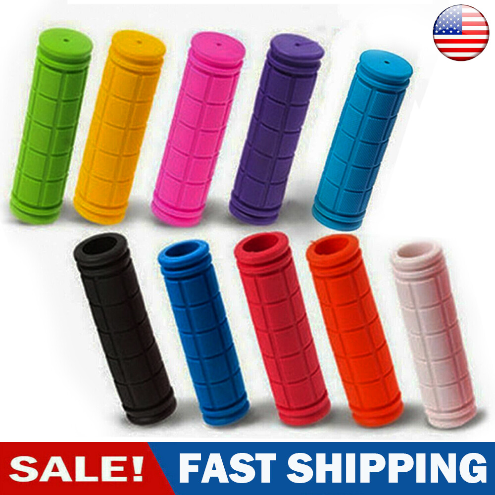 2 PC Mountain Bike Bicycle Cycling Handlebar Anti-Slip Soft Rubber Hand Grips