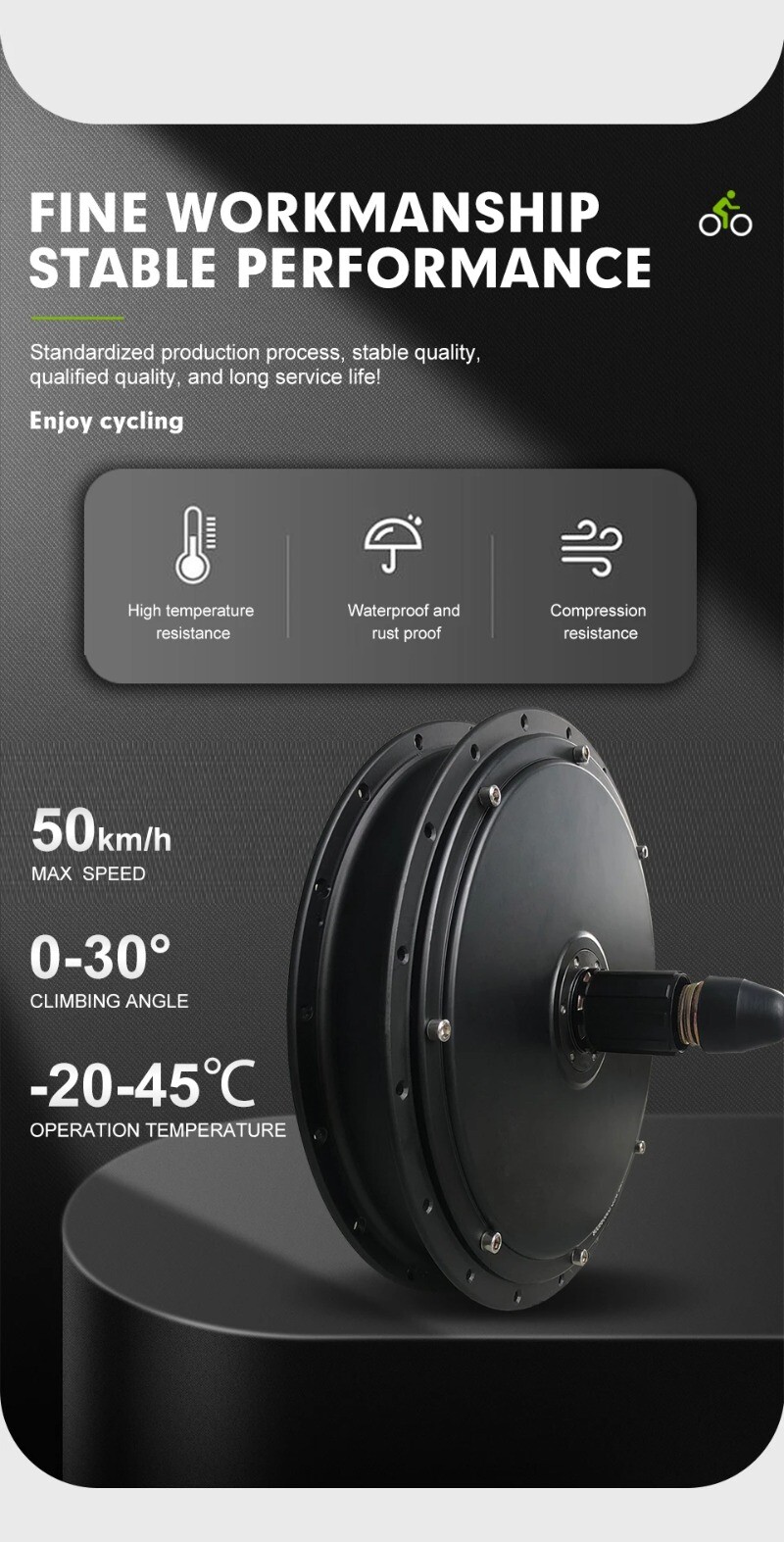 Mountain E-bike Conversion Kit 48V 1500W Brushless Gearless Rear Hub Motor Wheel