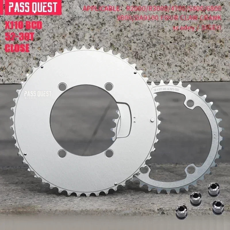 PASS QUEST 110 BCD Road Bike Chainring for Shimano 4700 5800 6800 9000 R2000