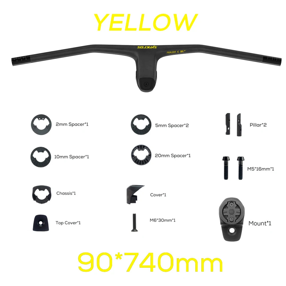 740MM -20° Degree Carbon Integrated Cockpit MTB Handlebar with Titanium Screws