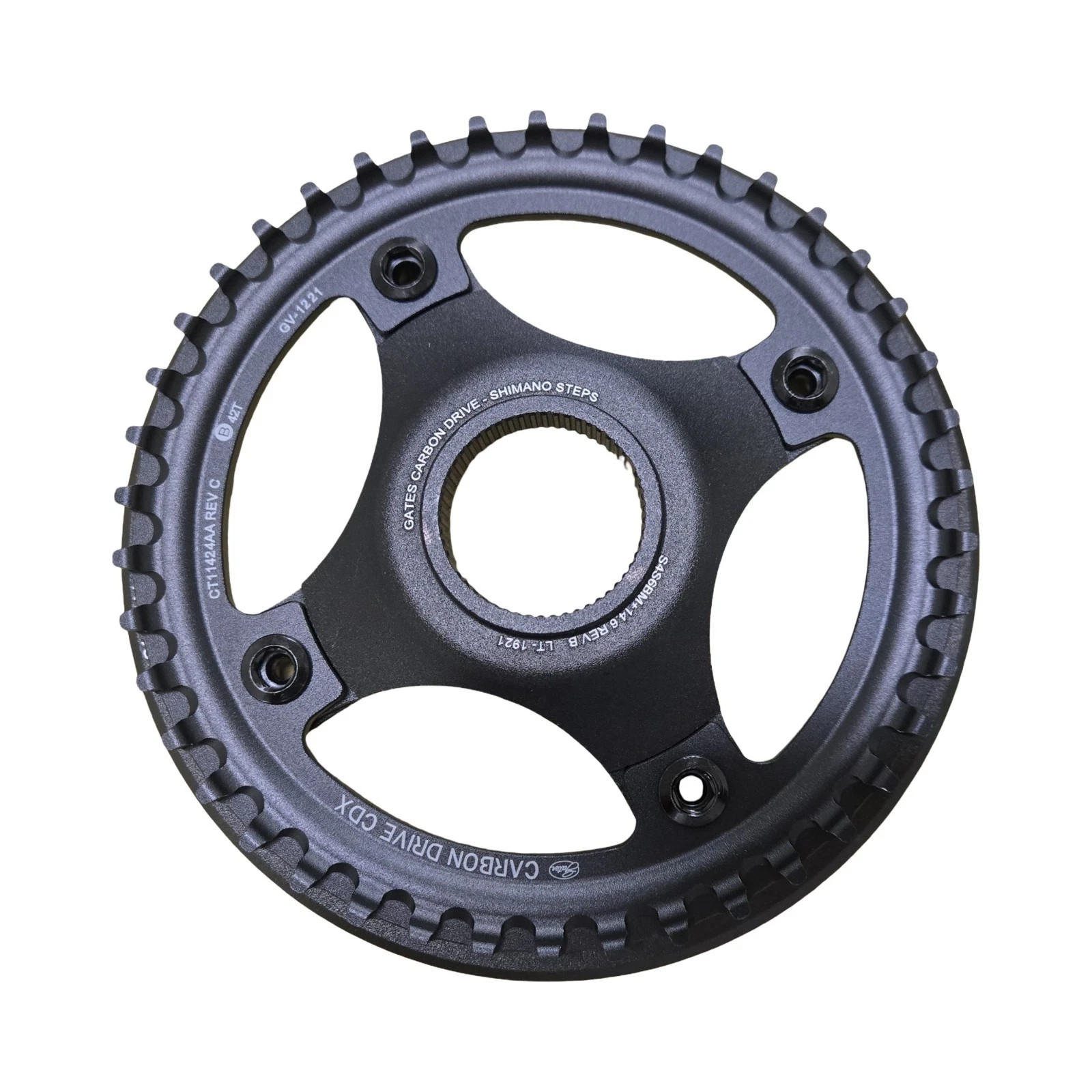 Gates Carbon CDX Drive 42T 4 Bolt Shimano Steps Belt Drive Cog Ring Alloy Black