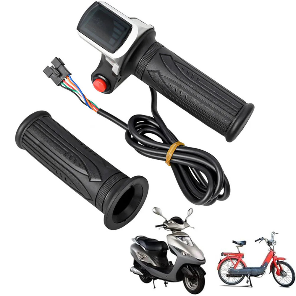 36V 48V 6 Pin Handlebar Grips Throttle E-Bike Electric Scooter with LED Display