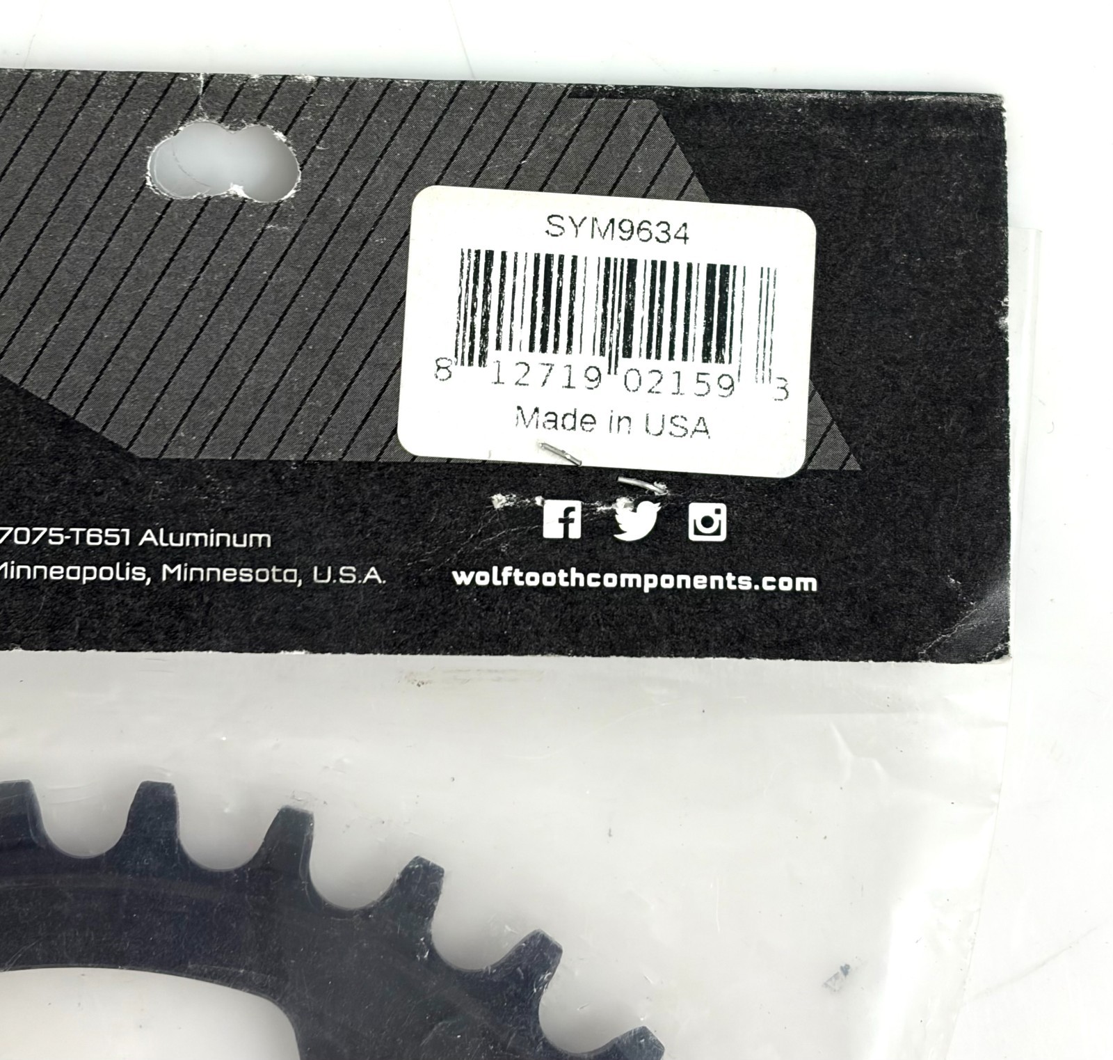 Wolf Tooth 1x 12s Drop-Stop 96 BCD Symmetric Shimano MTB Chainring 34T 4 Bolt XC