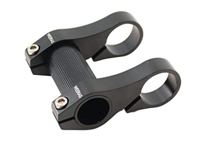 Double-Stem 25.4mm Handlebar Riser Adapter Ultralight Bike for Folding Black