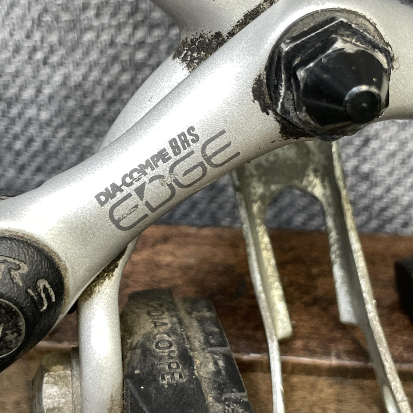 Vintage Dia-Compe BRS Edge Caliper Brake Set Silver Road Bike F/R Pair Side Pull