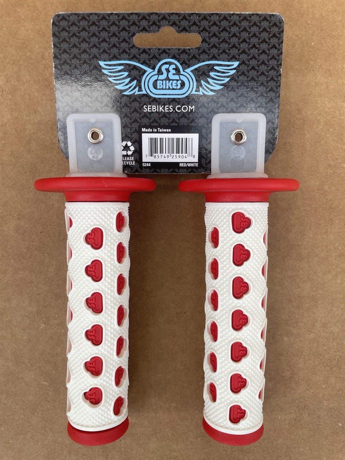 SE Racing S-1E Handlebar Flanged Grips BMX Red / White