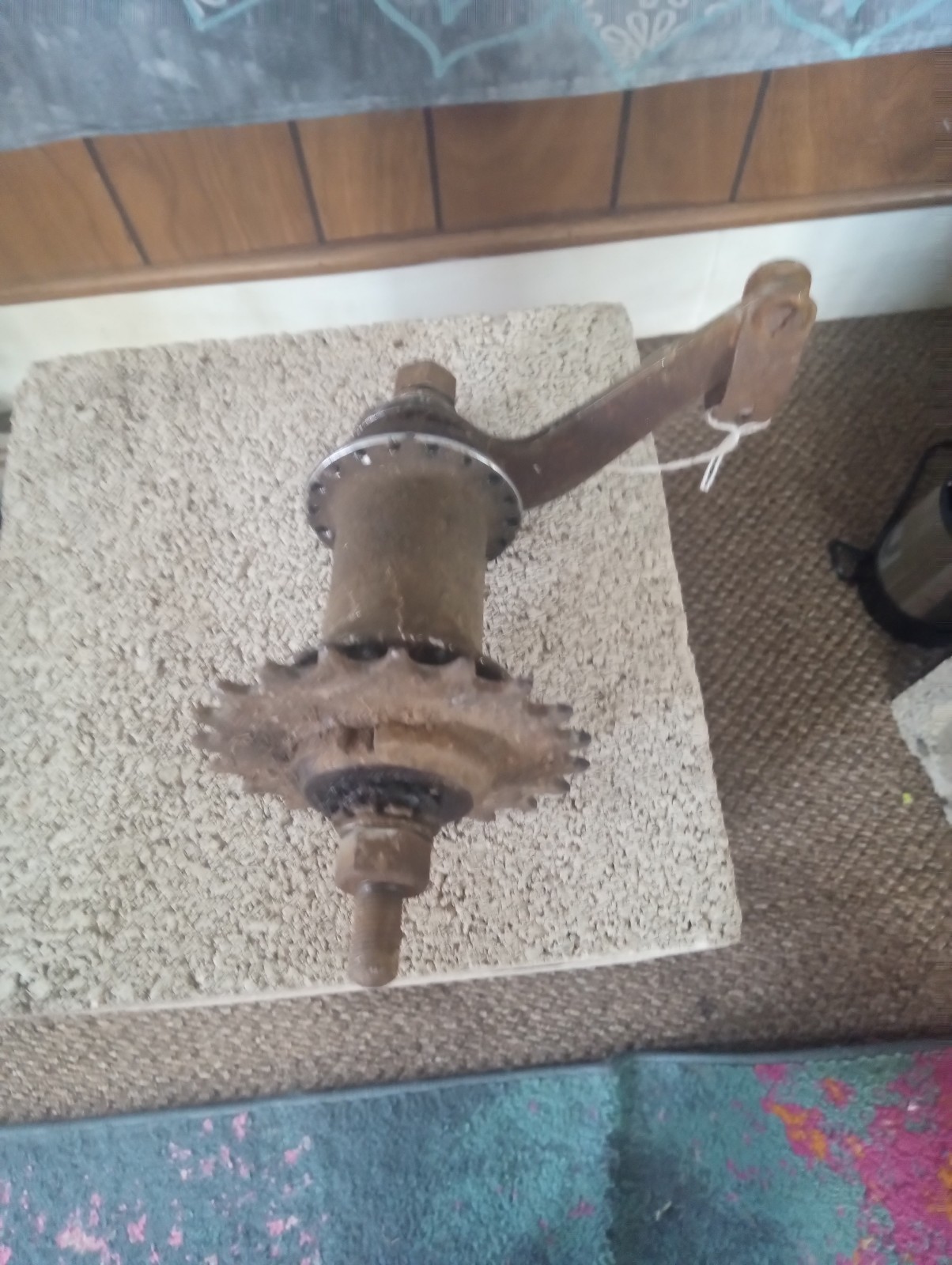 Vintage Rear Coaster Brake Hub 1-Speed Steel Nut Mount w/ Sprocket