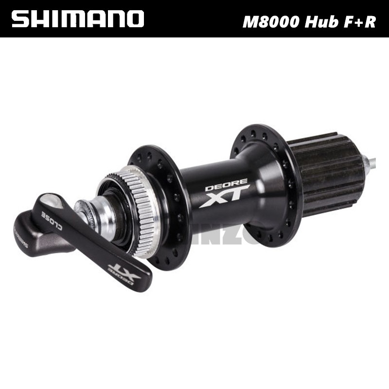 Shimano Deore XT M8000 Hub Set – Front and Rear Hubs with QR Skewers Included-OE