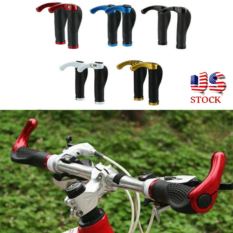 Ergonomic MTB Mountain Bike Bicycle Handlebar Rubber Grips Cycling Lock-On Ends