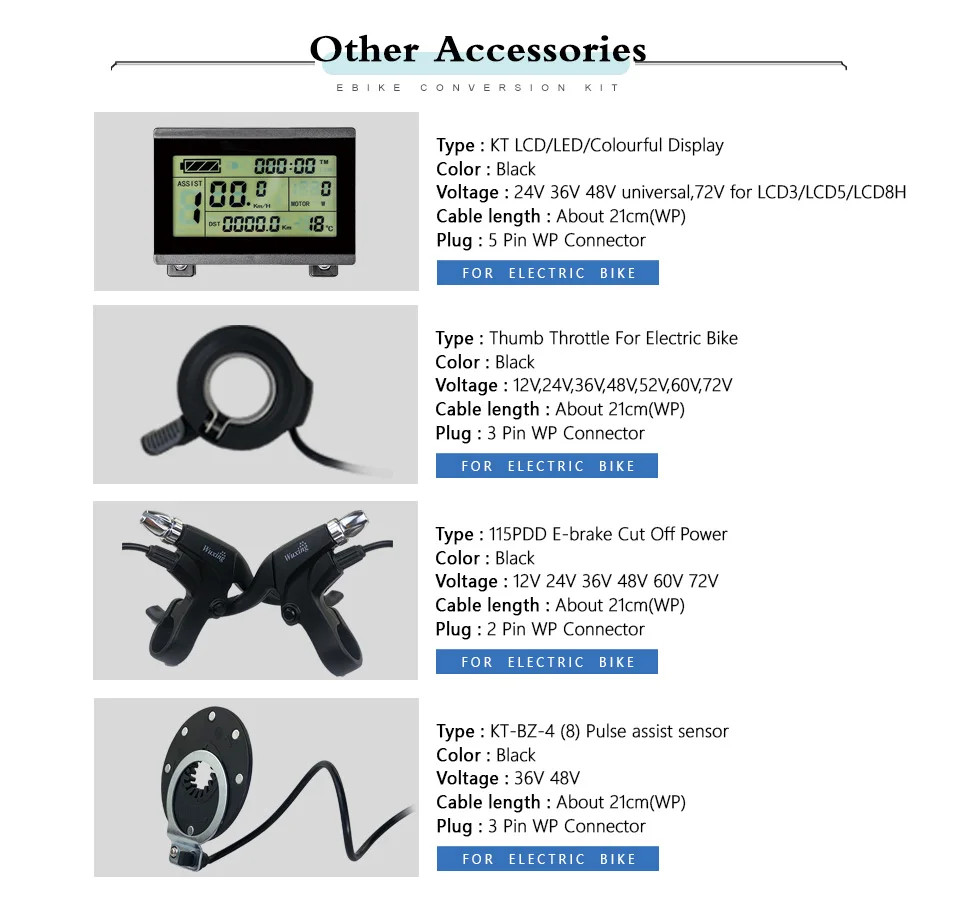 Electric Bike Conversion Kit 500W Front Hub Motor Wheel 36V 48V Waterproof Plug