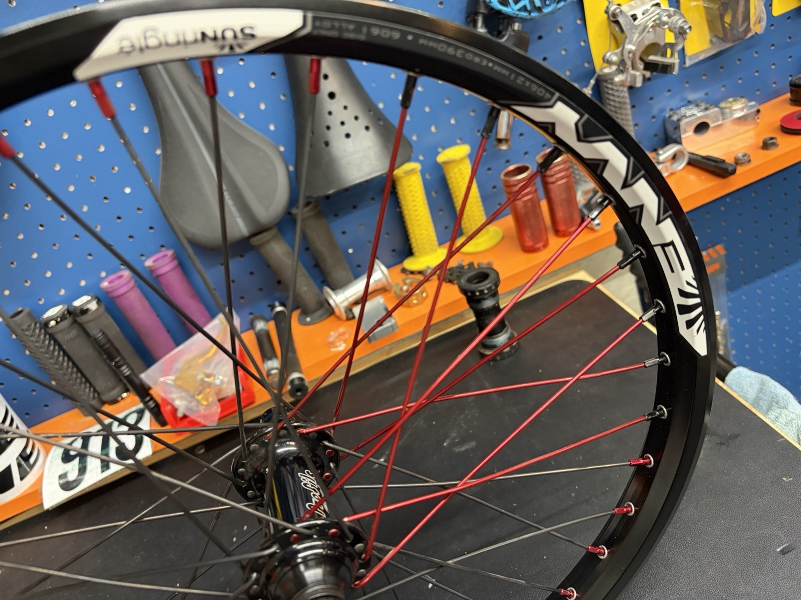 Custom built Sun Ringle Envy rims with Profile Racing Elite hubs. 20inch BMX