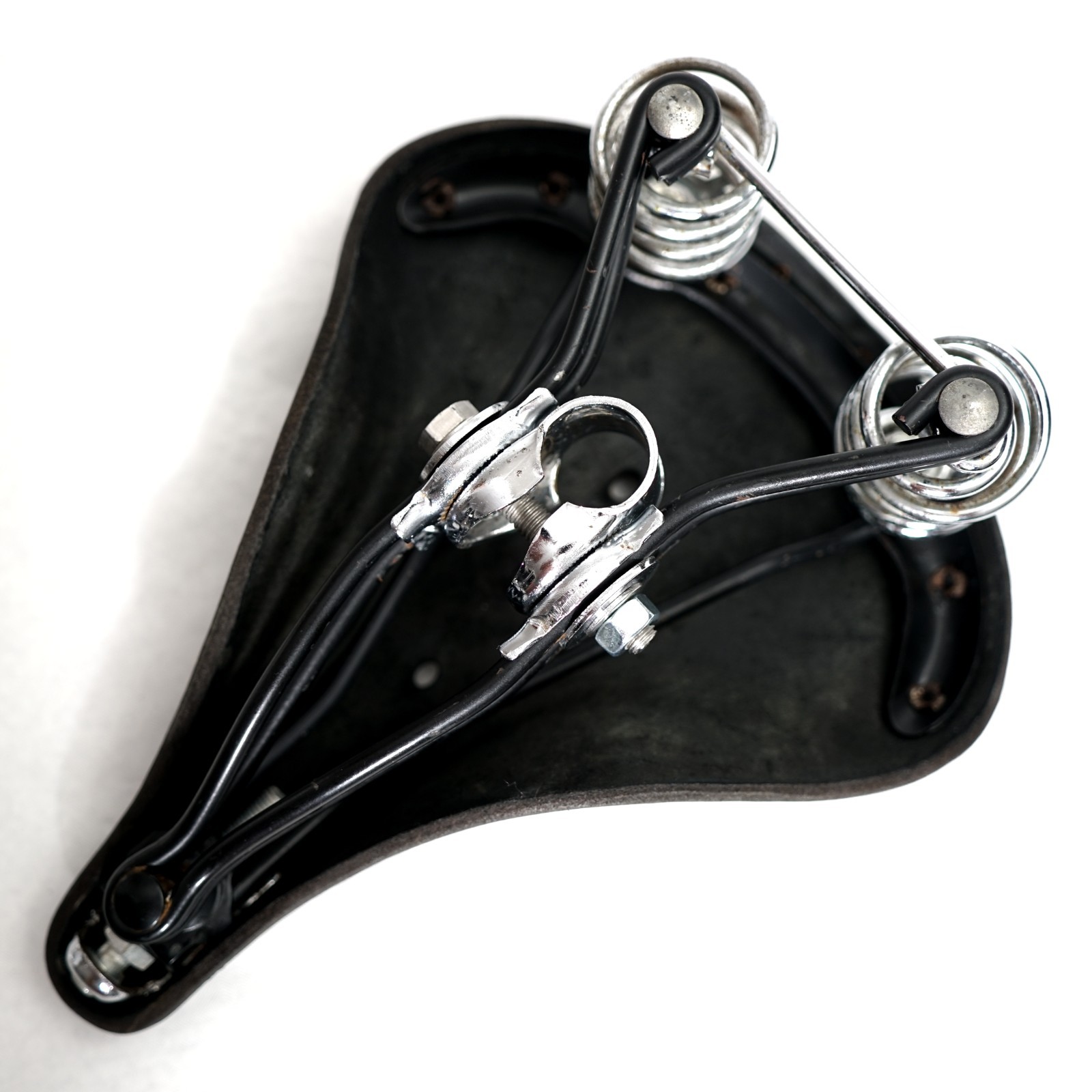 Vintage Brooks B66 Black Leather Bicycle Saddle Suspension Saddle Made in England