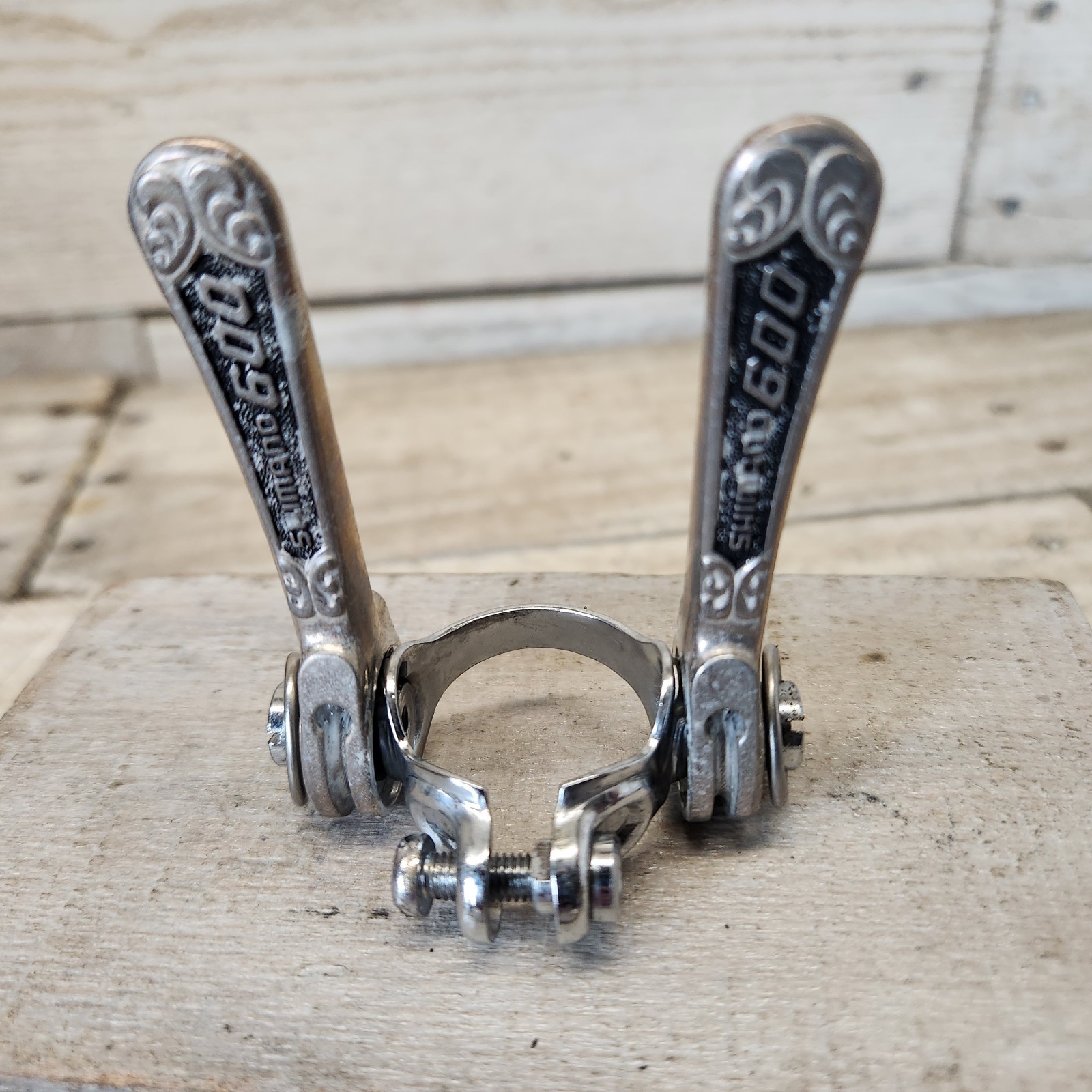 1970s SHIMANO 600 Ex Arabesque Down Tube Shifters Clamp-On 28.6