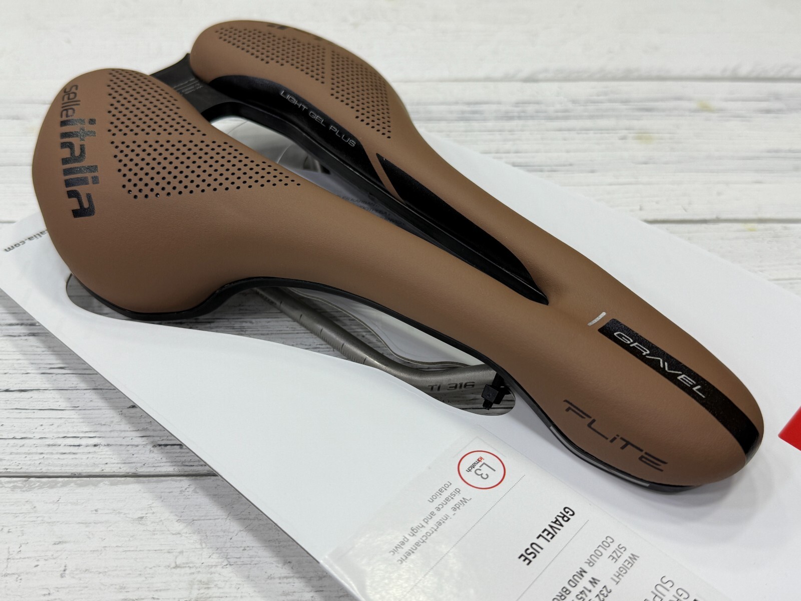 Selle Italia Flite Boost Gravel L3 TI316 Superflow Saddle (Brown )
