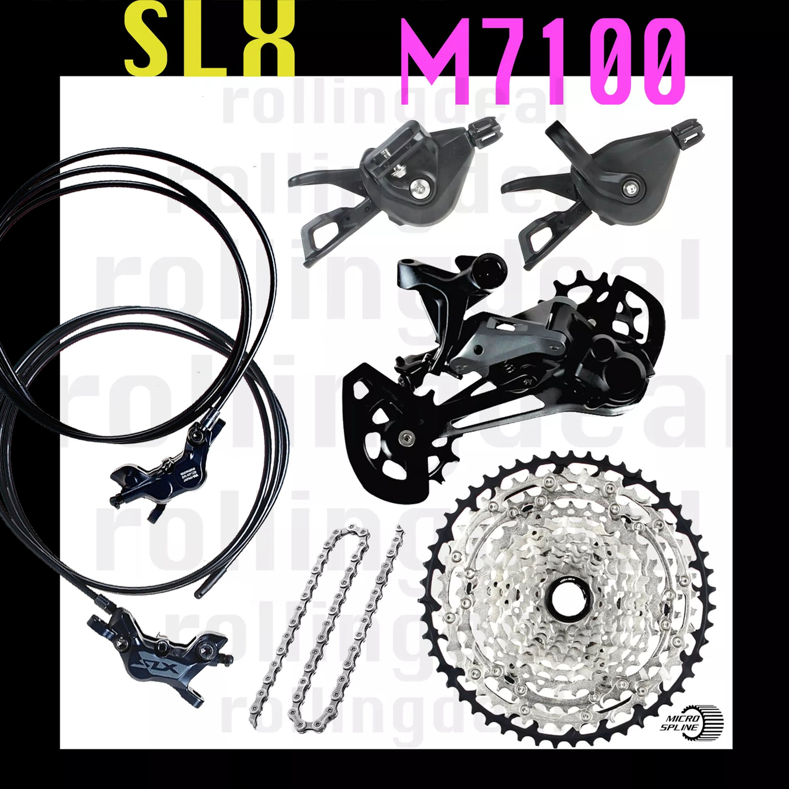 Shimano SLX M7100 1×12 Speed wo/Crankset 5pcs Groupset New