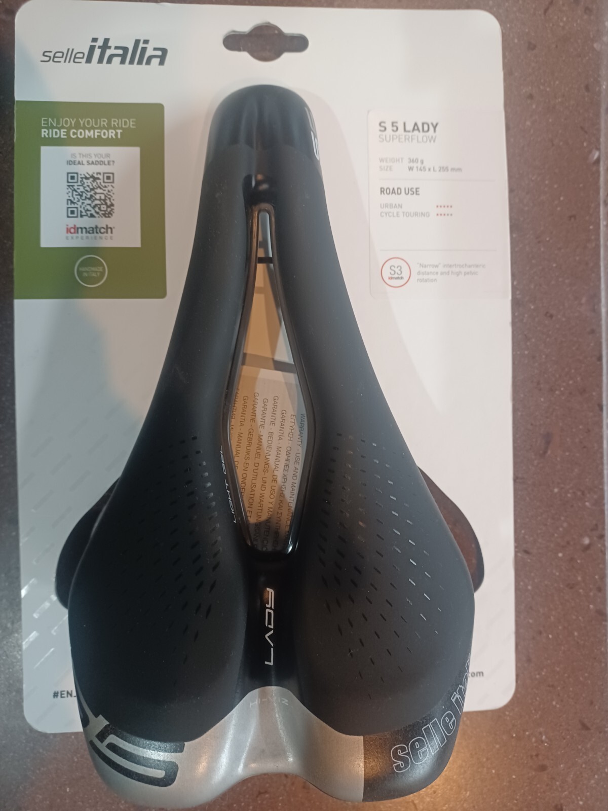 Selle Italia S 5 Lady Superflow Saddle – Fec Alloy, Black, S3, Women’s 145x255mm