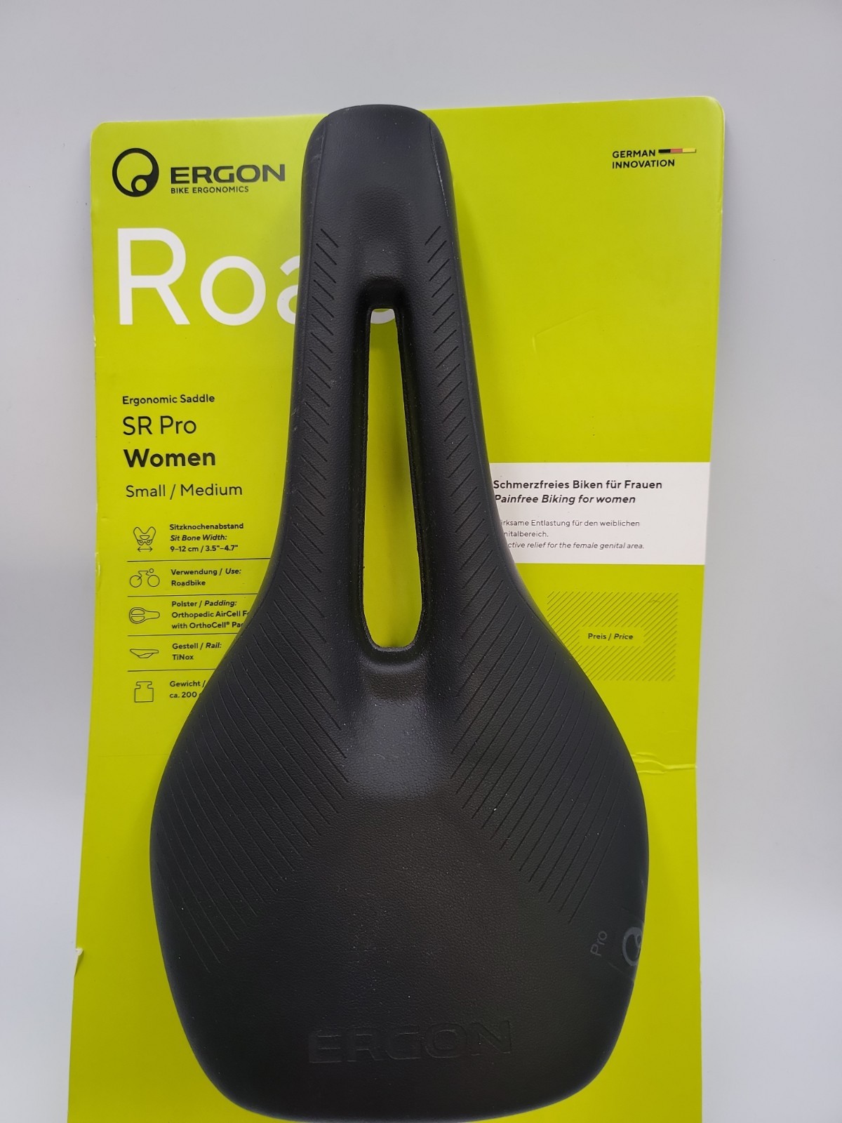 Ergon SR Pro Saddle – Titanox, Black, Women’s, Small/Medium