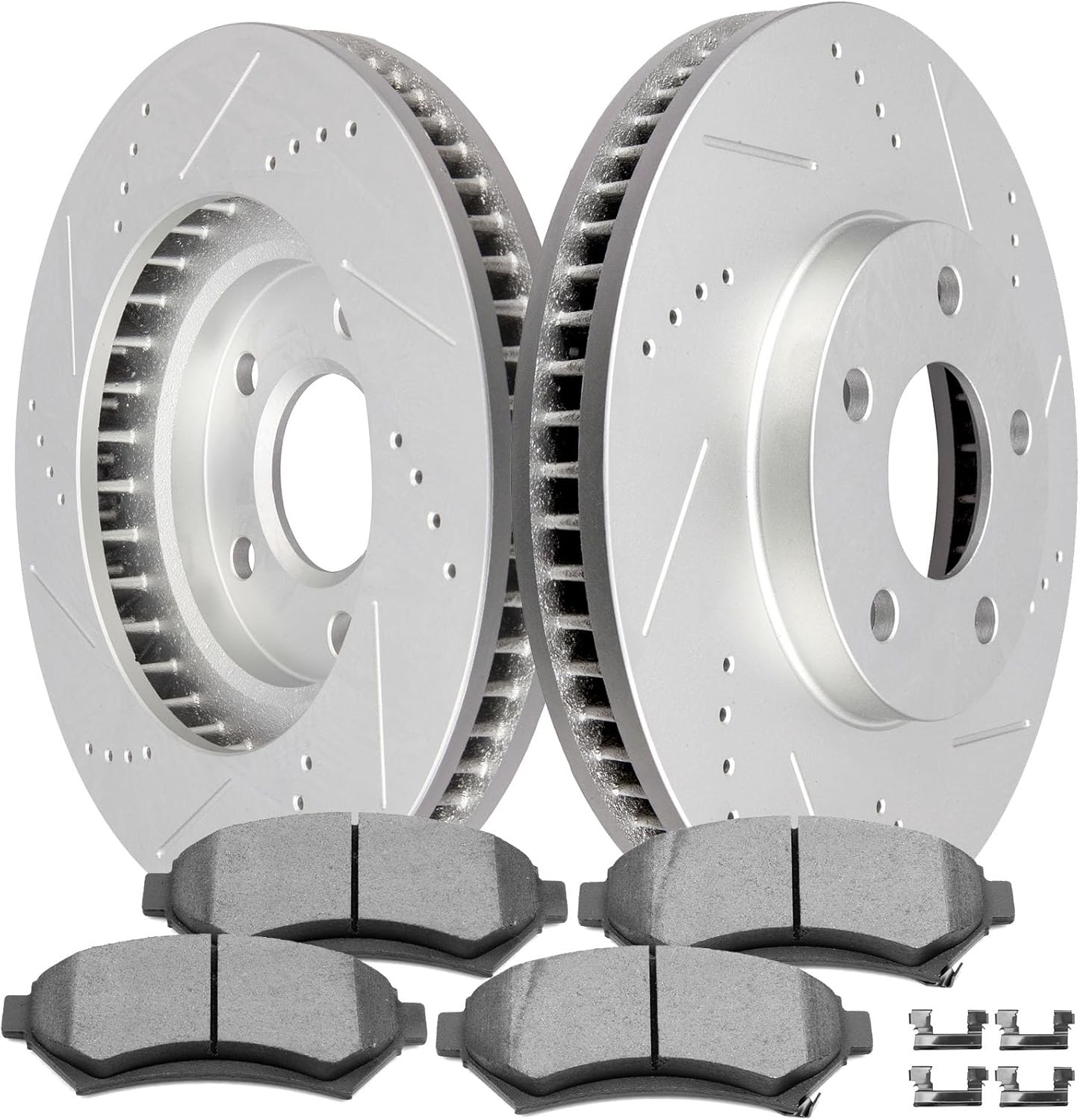 SCITOO Front Brake Kit with Rotors & Ceramic Pads for 1997-2005 GM Cars