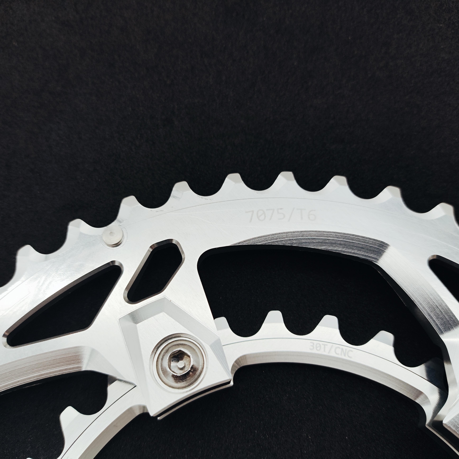 bikinGreen CNC 7075 Chainring 46/30T V4 BCD 110mm 5 Bolts 9-12 Sp Retro Silver