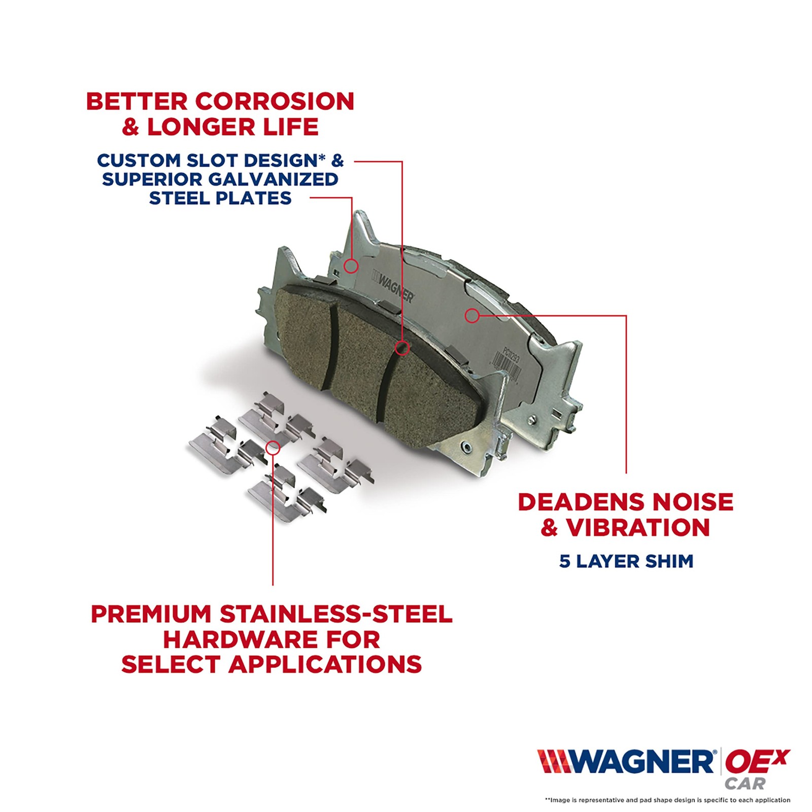 Wagner Brake Oex Oex1017 Disc Brake Pad Set Premium Ceramic
