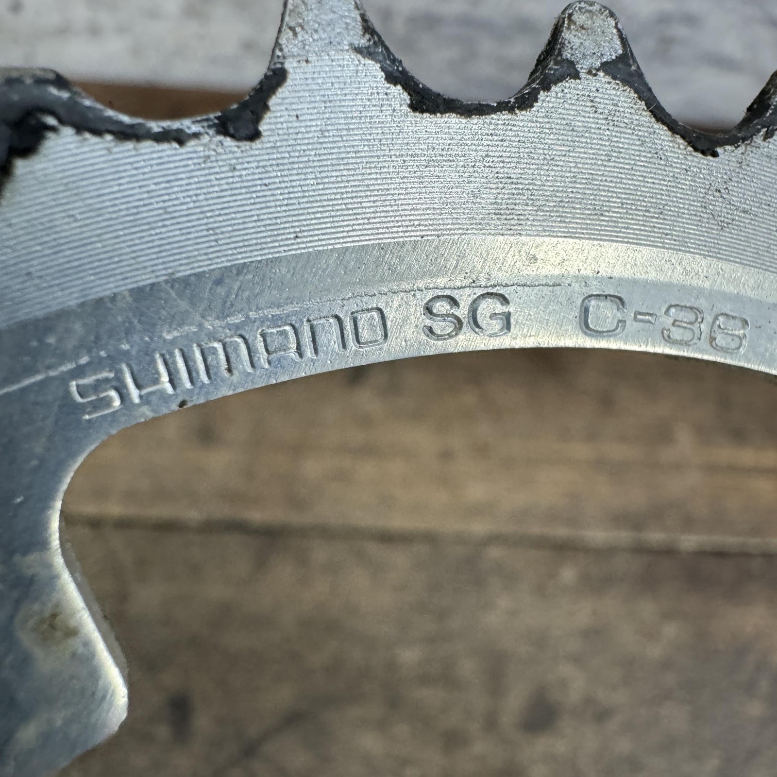 Vintage Shimano SG 46/36/24T Chainring Set 110/74 BCD Silver MTB Triple Deore