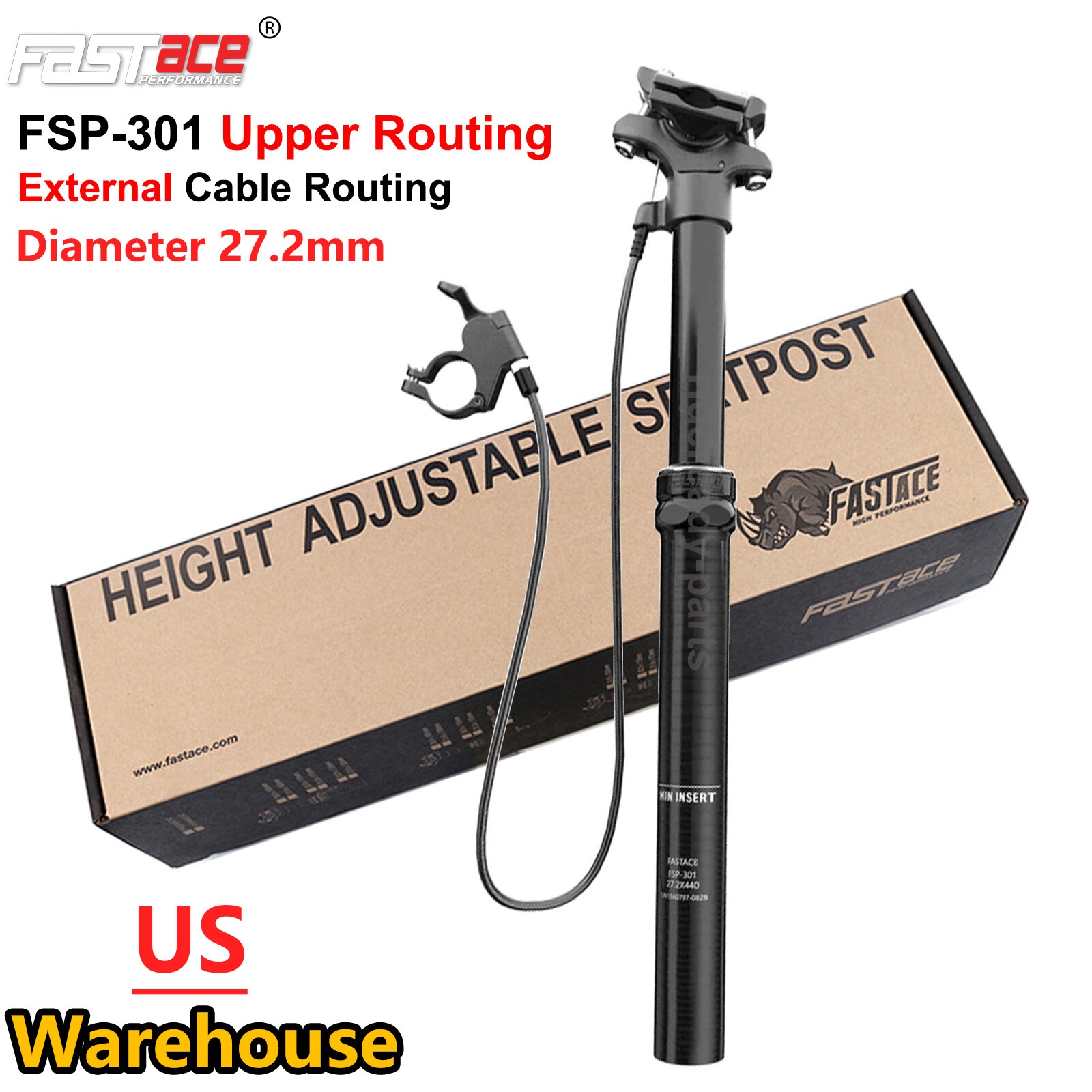 FASTACE Dropper Post 27.2//30.9/31.6mm 440mm 125mm Travel Remote External Cable
