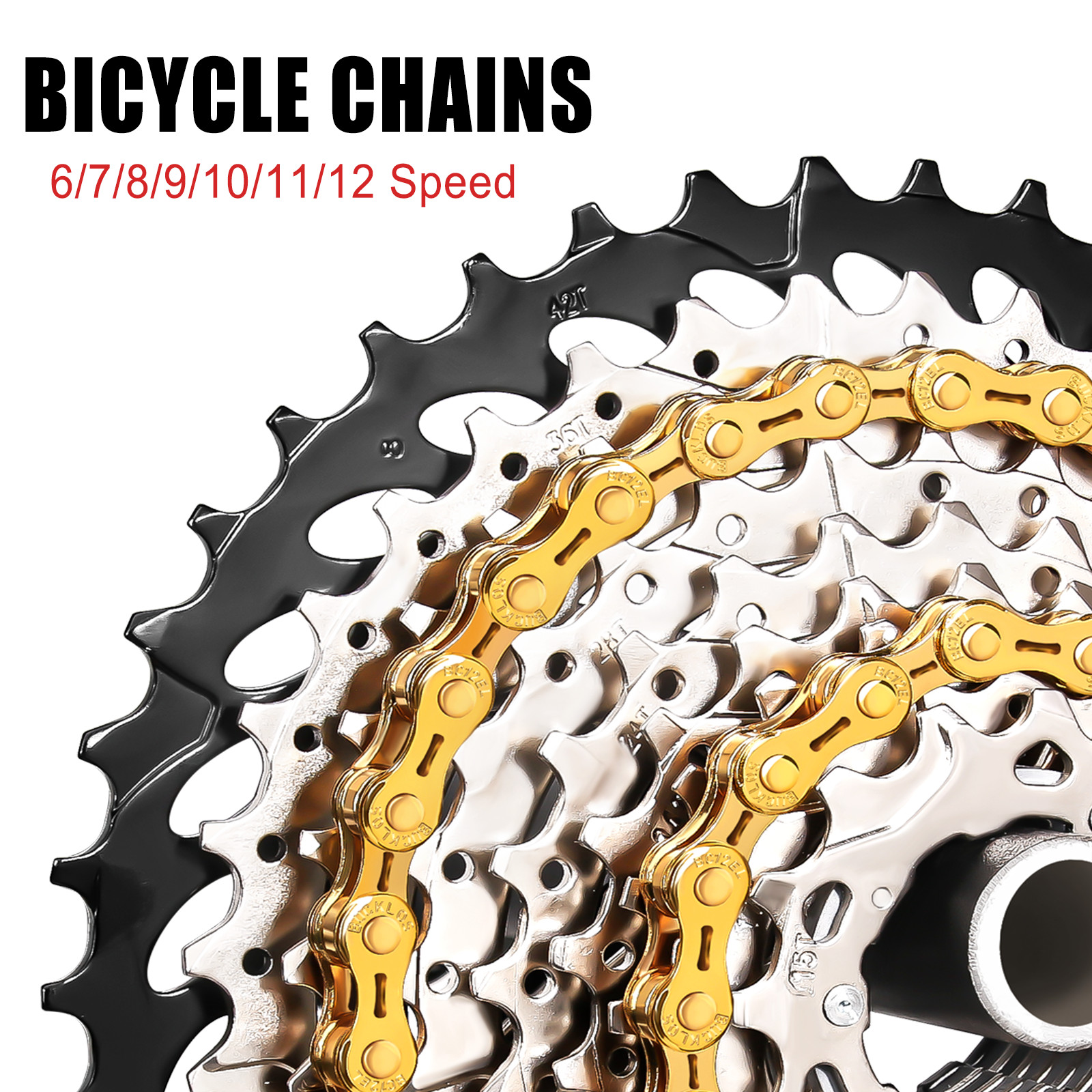 8/9/10/11/12 Speed 11-52T Bike Cassette 116/126 Links Chain for Shimano SRAM KMC