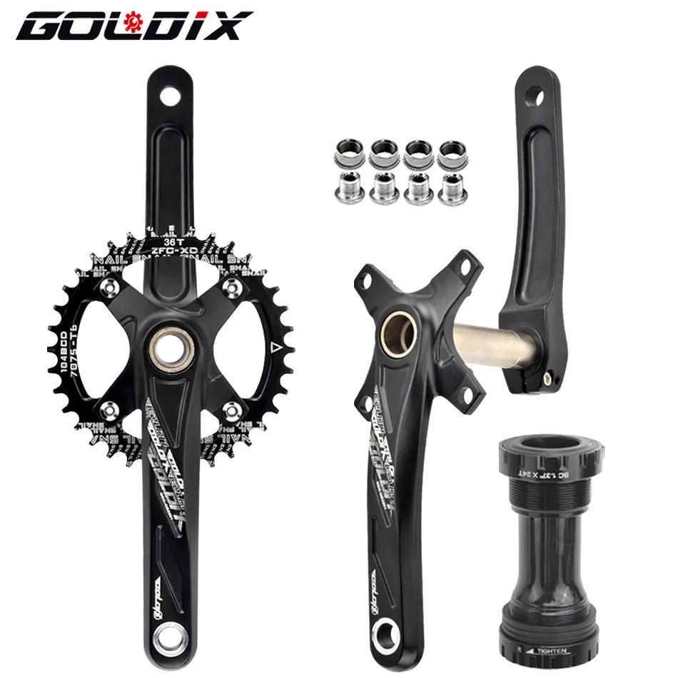 Bicycle Crank Chainring 104BCD MTB Bike Crank Aluminum Alloy with Bottom 170Mm C