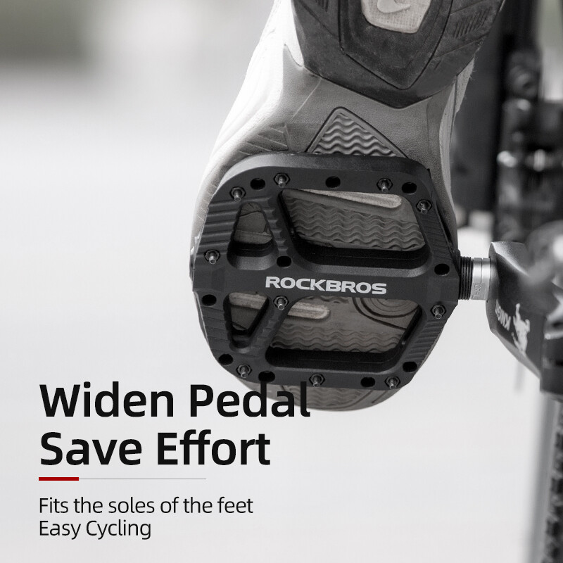 ROCKBROS MTB Road Bike Nylon Pedals Lightweight Widen 9/16″ DU Bearing Pedals