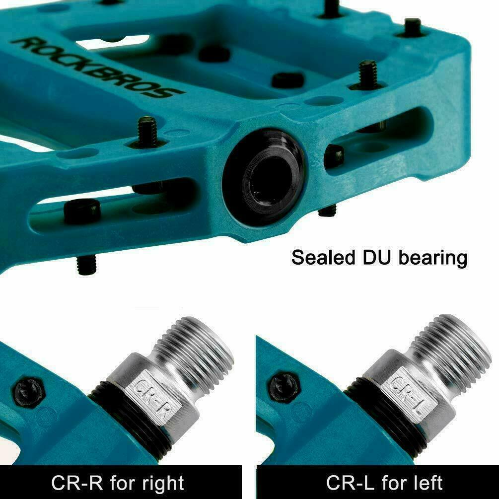ROCKBROS Bike Nylon Pedals Flat Road BMX Mountain Bike 1 Sealed Bearing Pedal