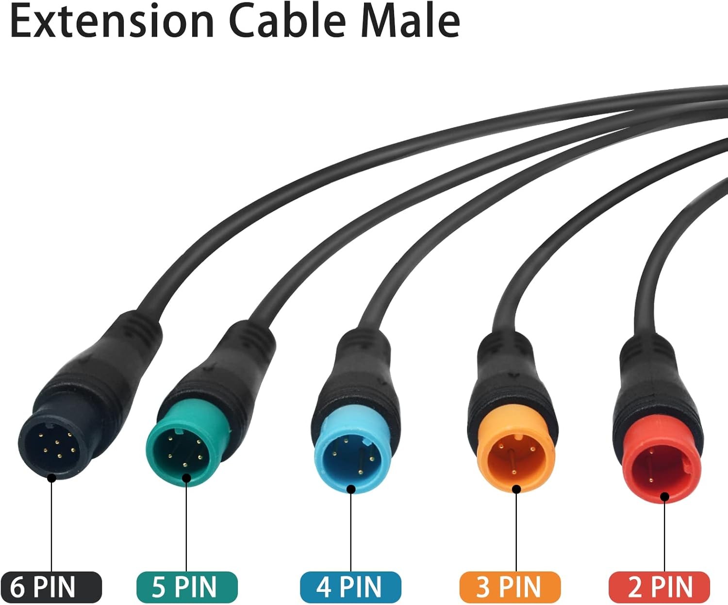 Extension Cable 2Pin/3Pin/4Pin/5Pin/6Pin Waterproof Plug 5pin Male Connector